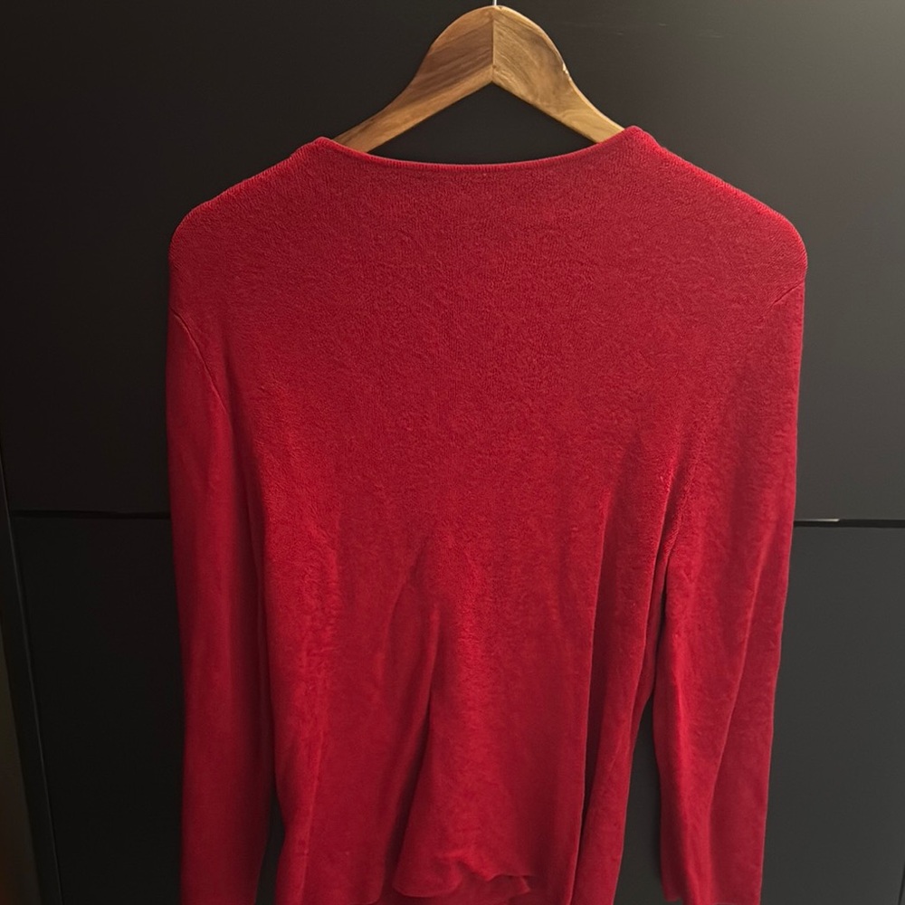 Red Button-Up Cardigan - Picture 5 of 5